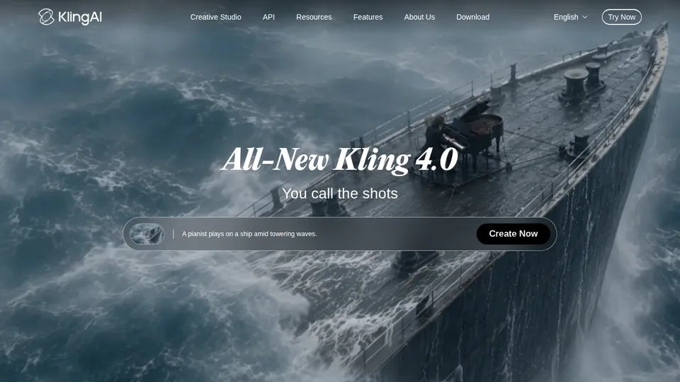 Kling official website homepage