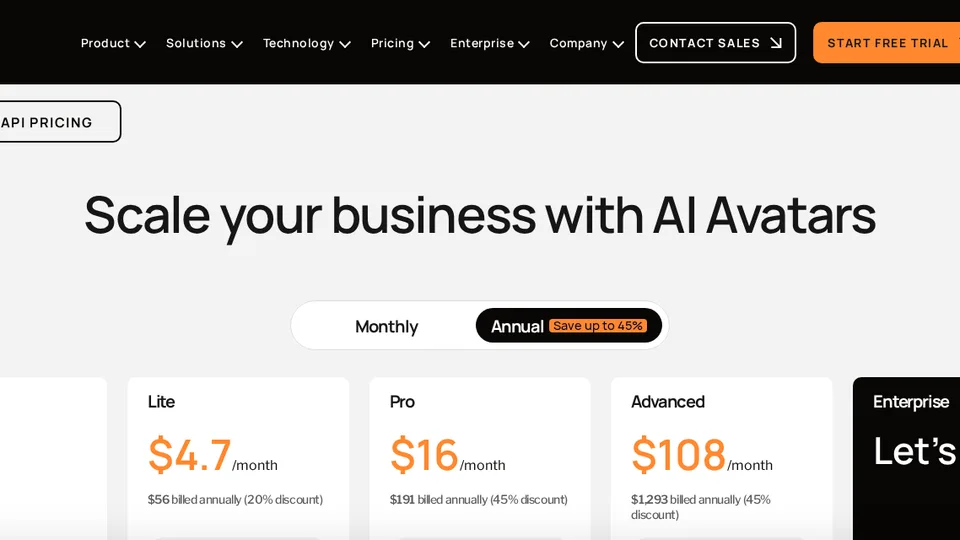 D-ID Studio pricing page, one of the HeyGen alternatives on this page